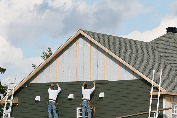 Professional Emergency Siding Repair technician working in New Washington, OH